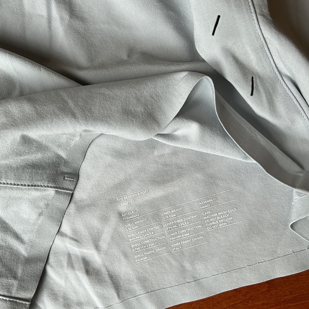NWOT Ten Thousand Light Grey Session Short (No Liner) 7" Size Medium & Large - Picture 5 of 5